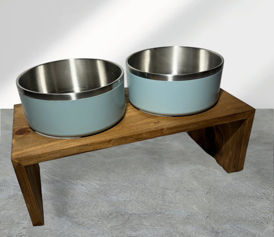 Hand Made Raised Dog Bowl Platform 1 - Blue Heron Company