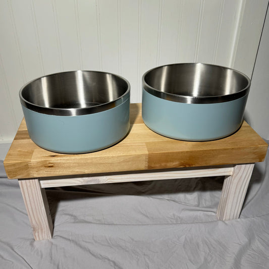 Butcher Board Raised Pet Bowl Platform - Blue Heron Company