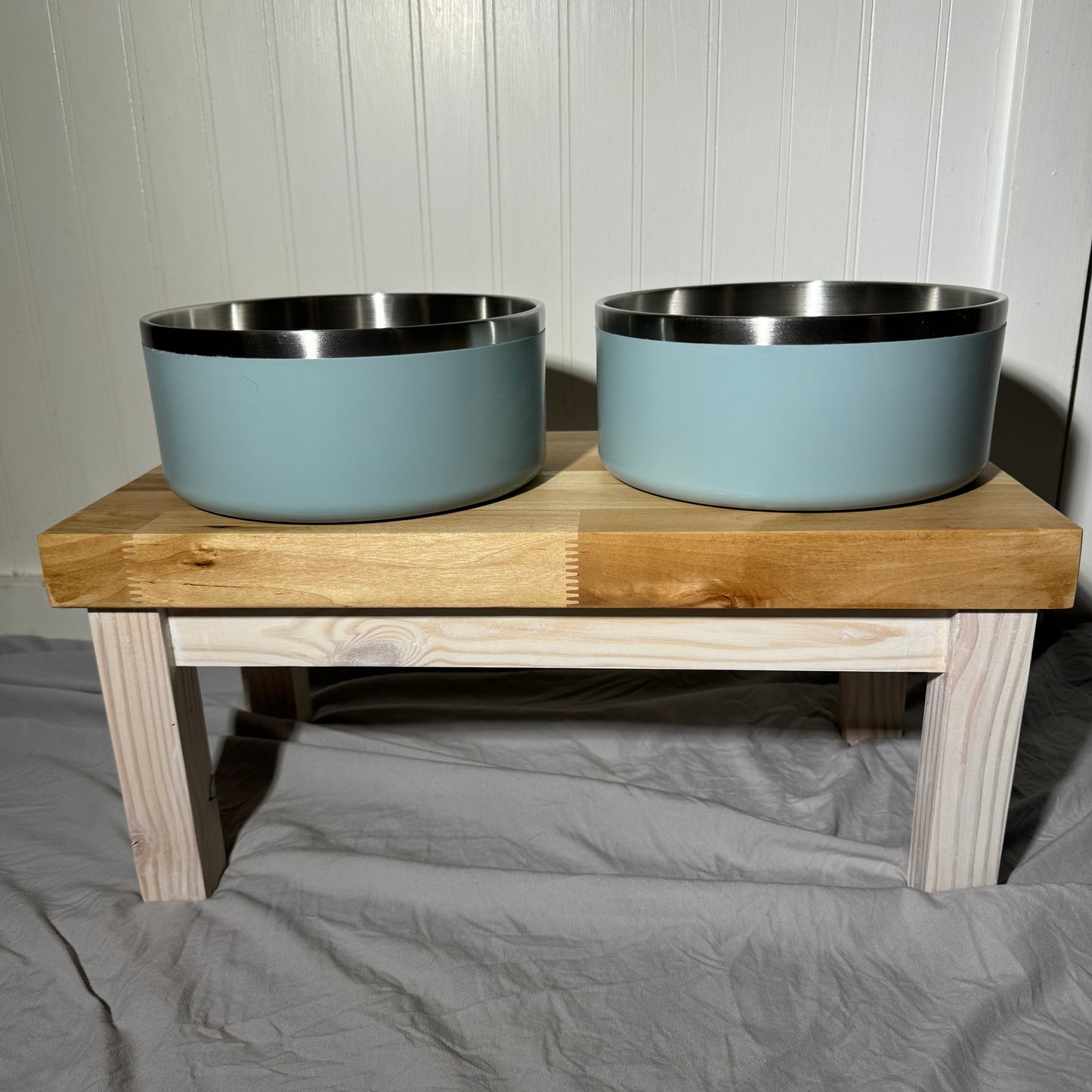 Butcher Board Raised Pet Bowl Platform - Blue Heron Company