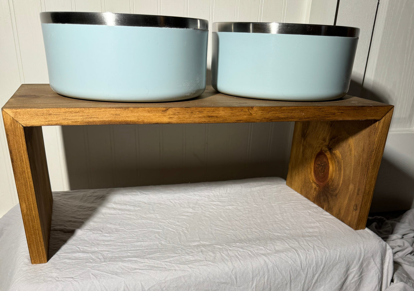 Hand Made Raised Dog Bowl Platform 1 - Blue Heron Company