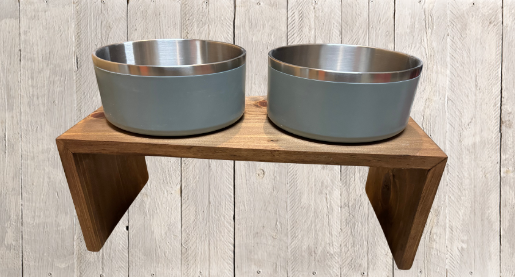 Hand Made Raised Dog Bowl Platform 1 - Blue Heron Company
