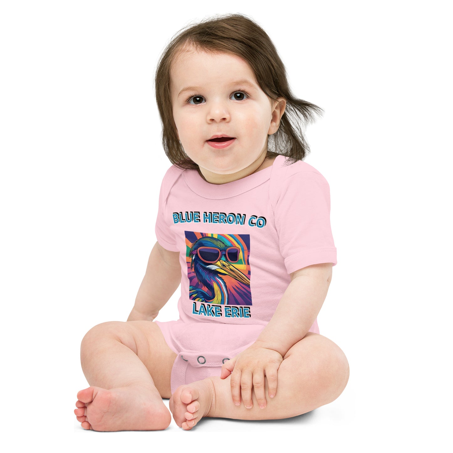 Colorful Heron Baby one piece - Lake Erie