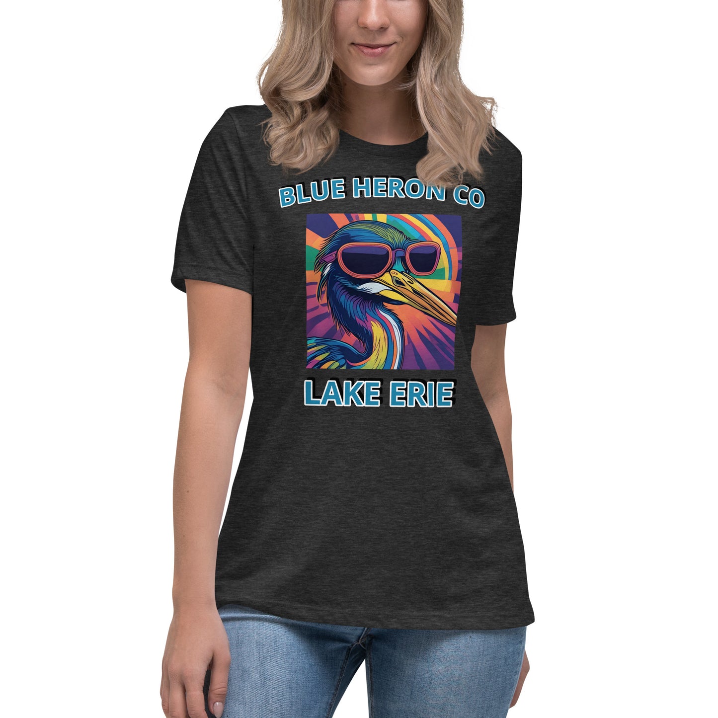 Colorful Heron Women's Relaxed T-Shirt - Lake Erie