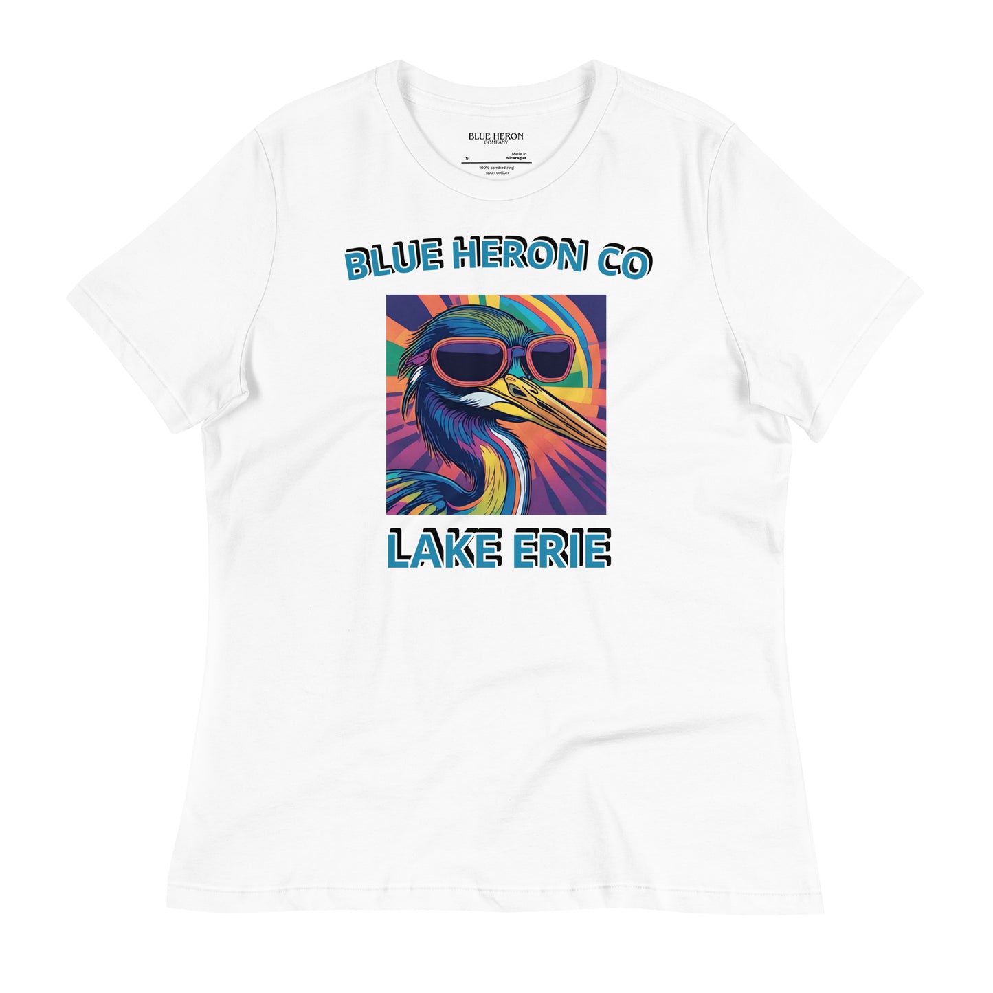 Colorful Heron Women's Relaxed T-Shirt - Lake Erie