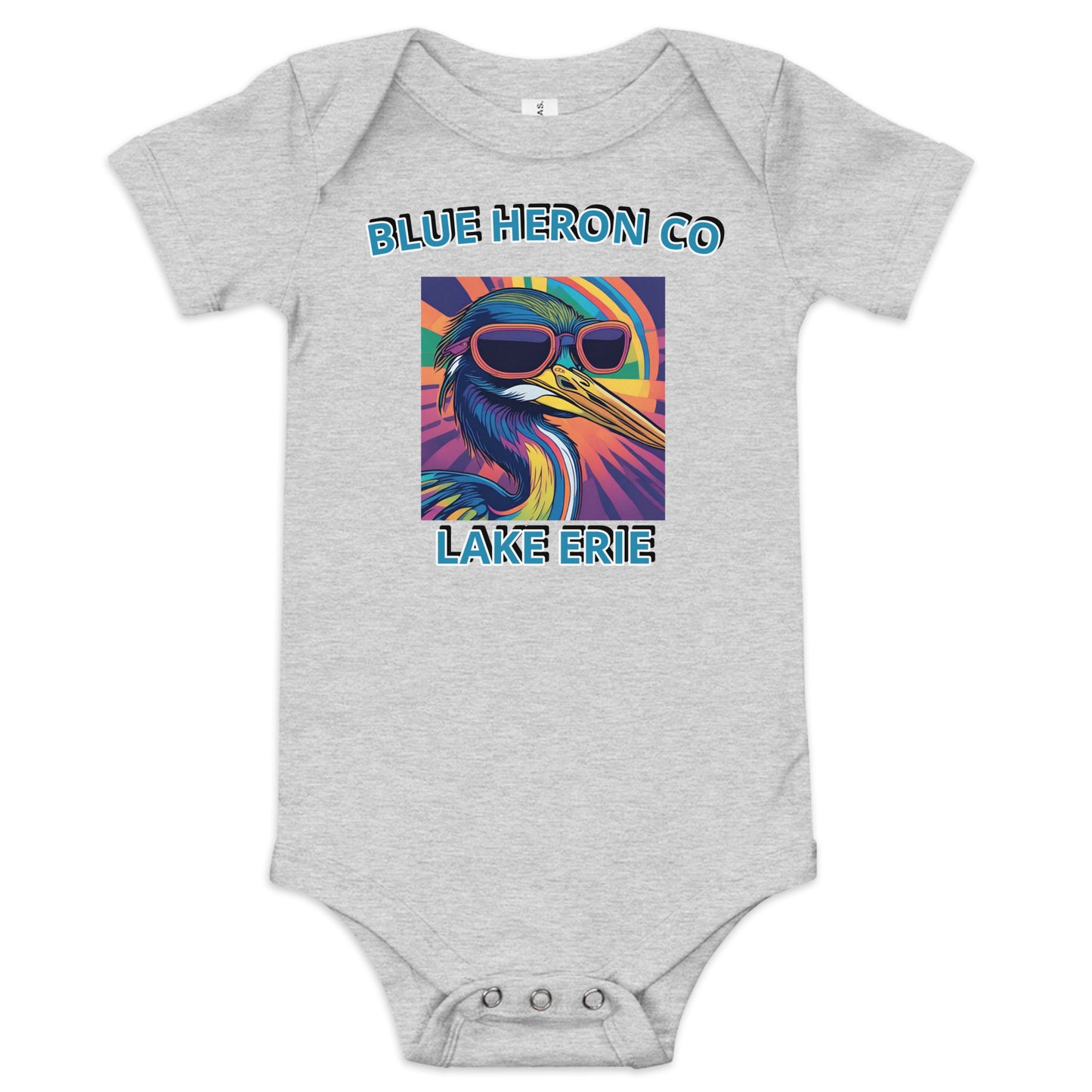 Colorful Heron Baby one piece -  Lake Erie