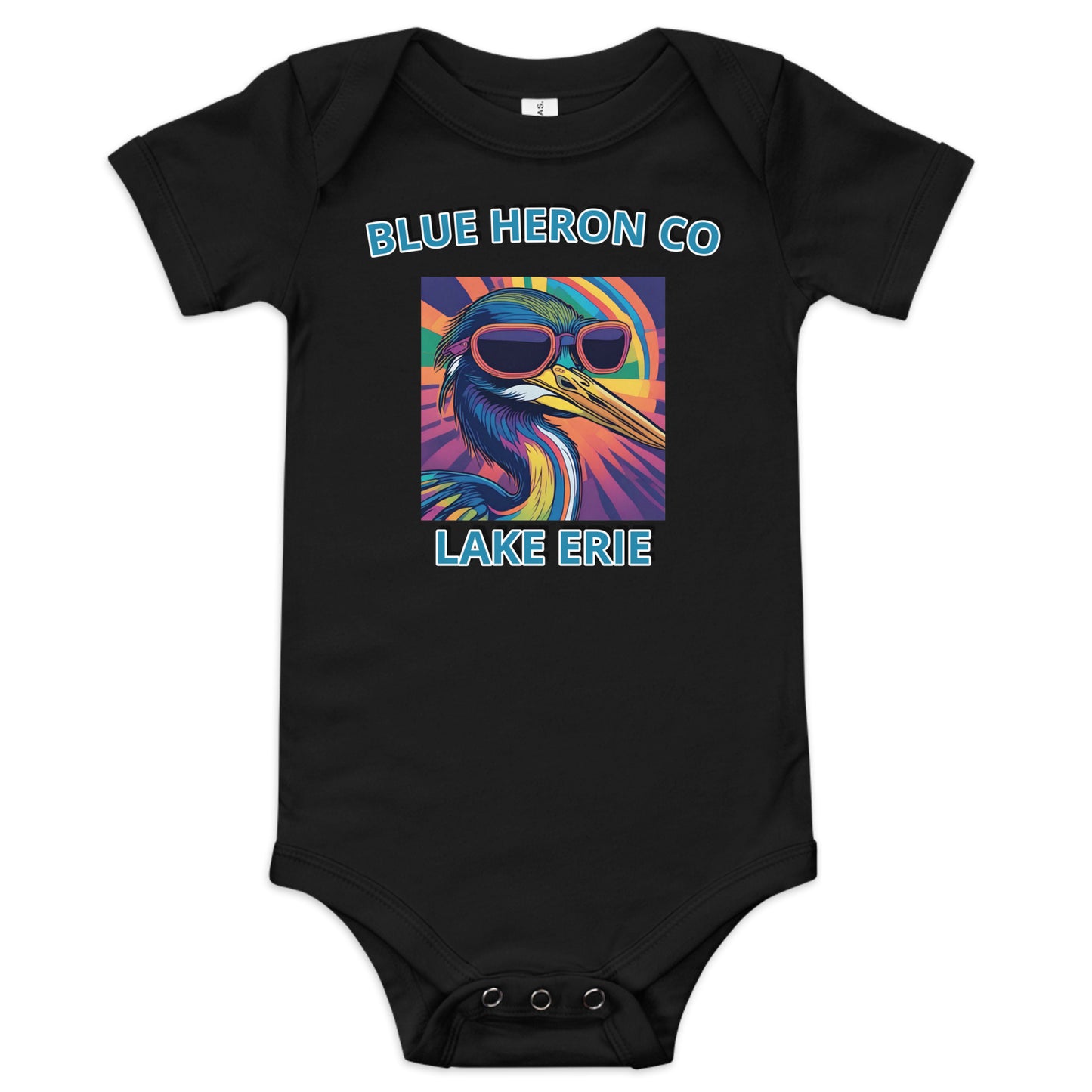 Colorful Heron Baby one piece -  Lake Erie