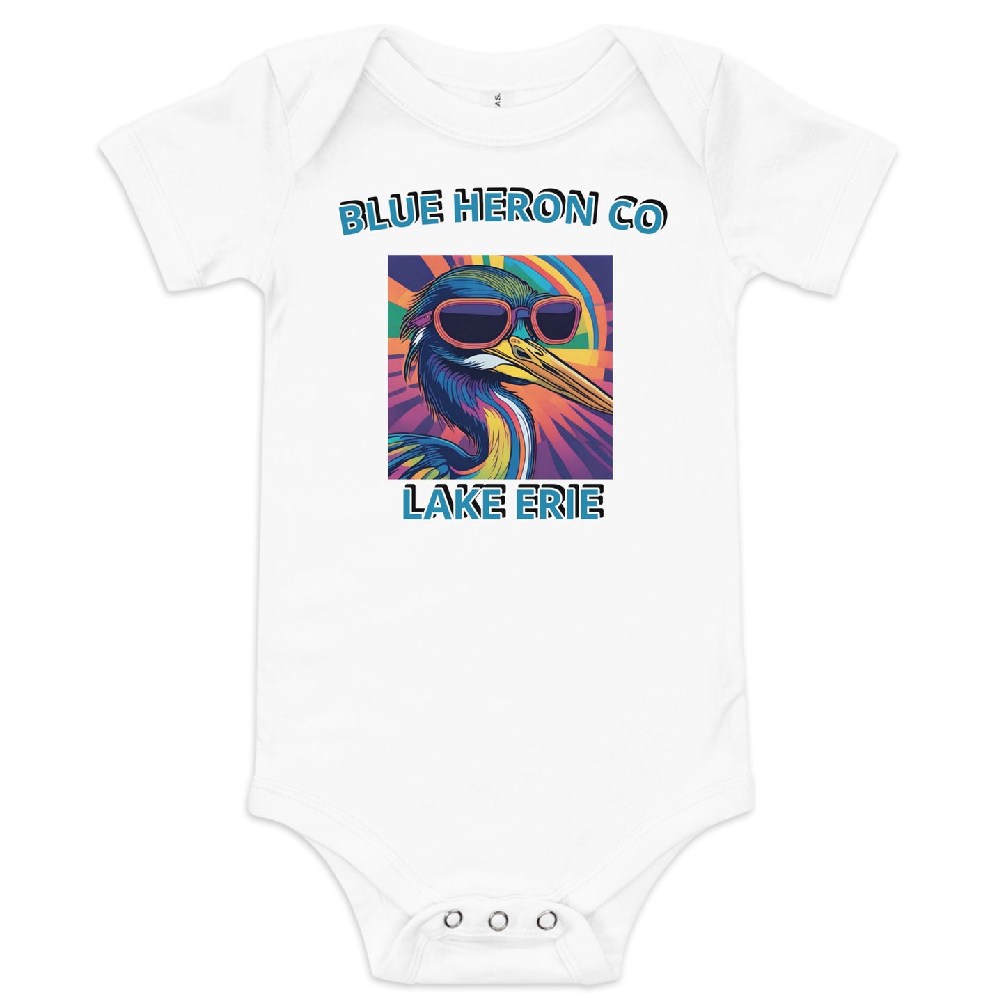 Colorful Heron Baby one piece -  Lake Erie