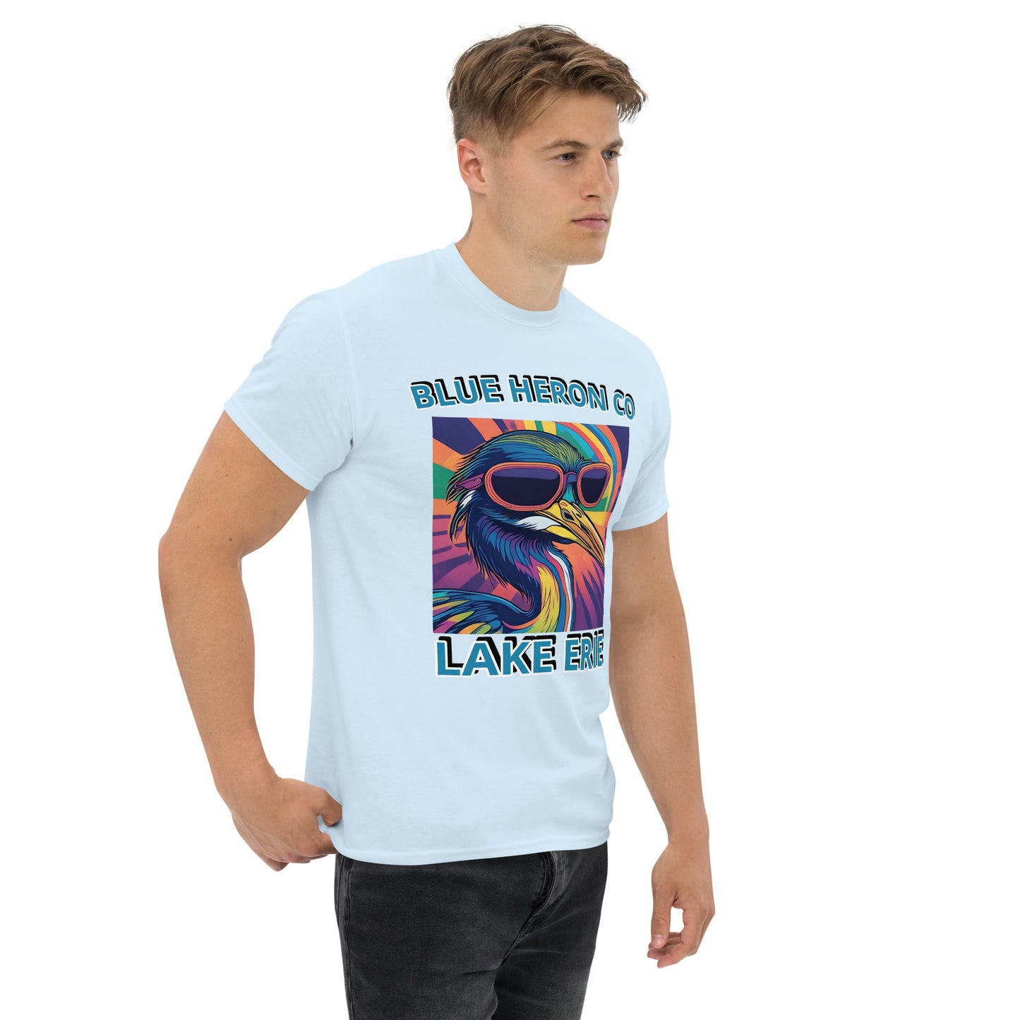 Colorful Heron Men's tee - Lake Erie