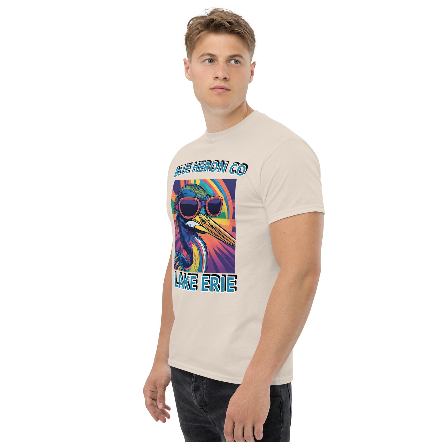 Colorful Heron Men's tee - Lake Erie