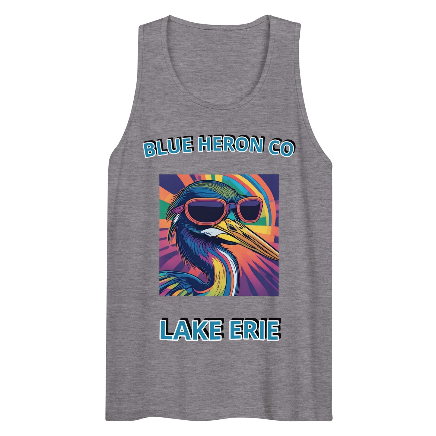 Colorful Heron Mens Tank - Lake Erie