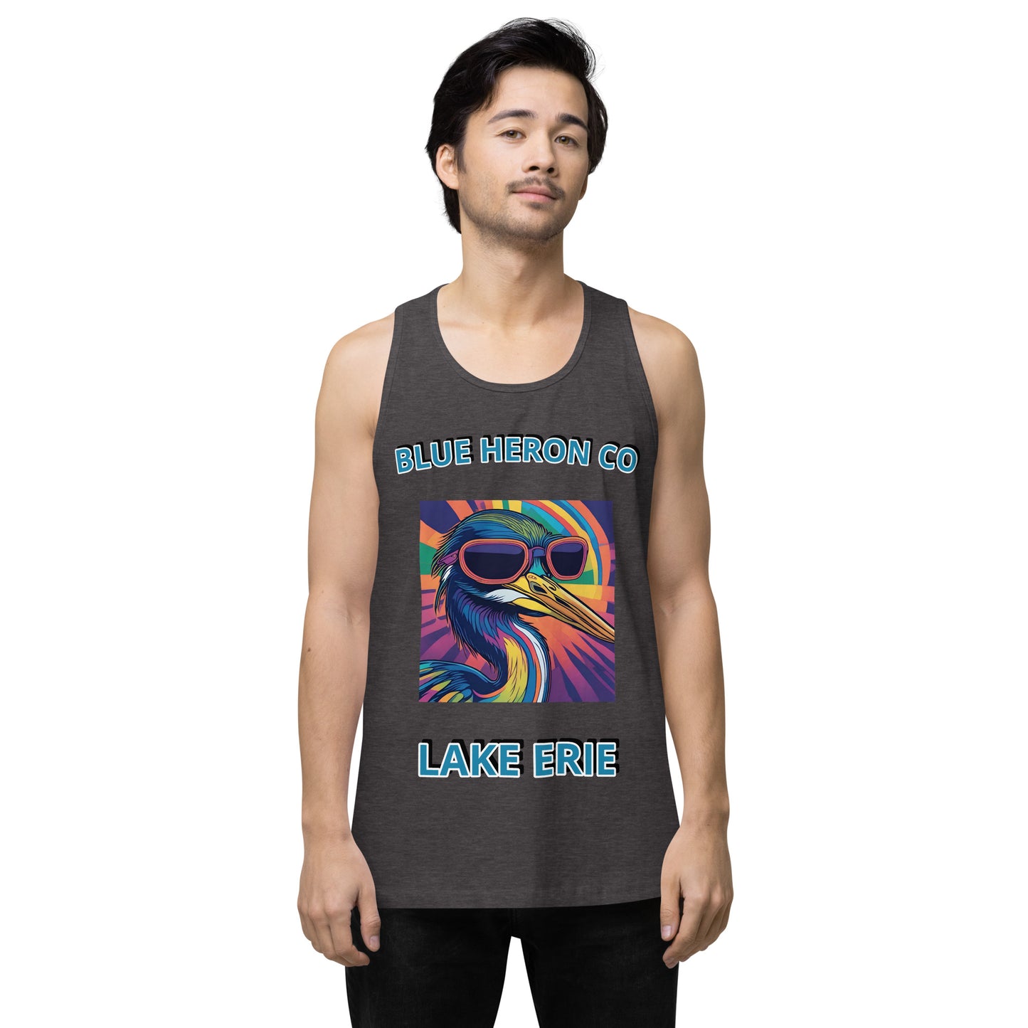 Colorful Heron Mens Tank - Lake Erie