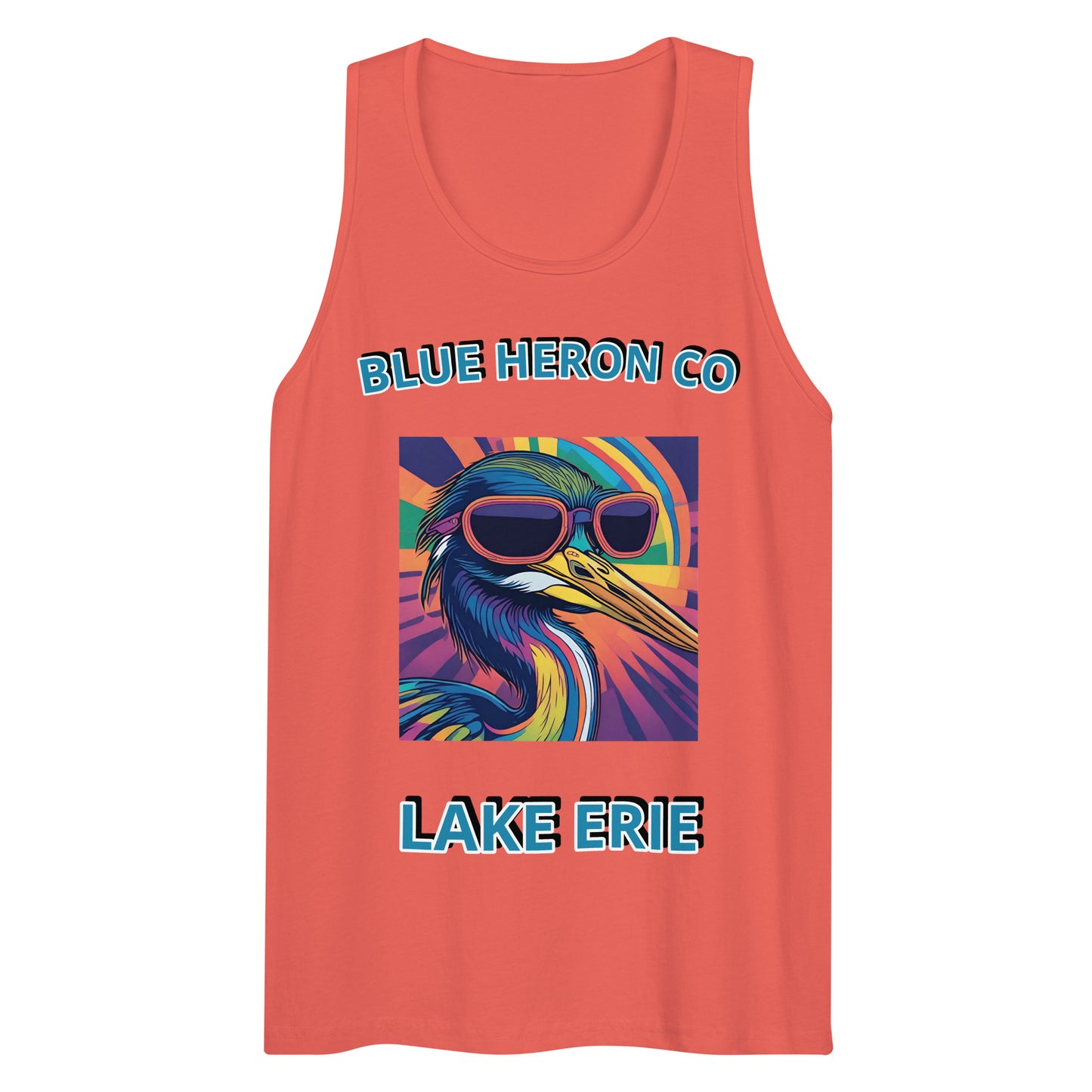 Colorful Heron Mens Tank - Lake Erie