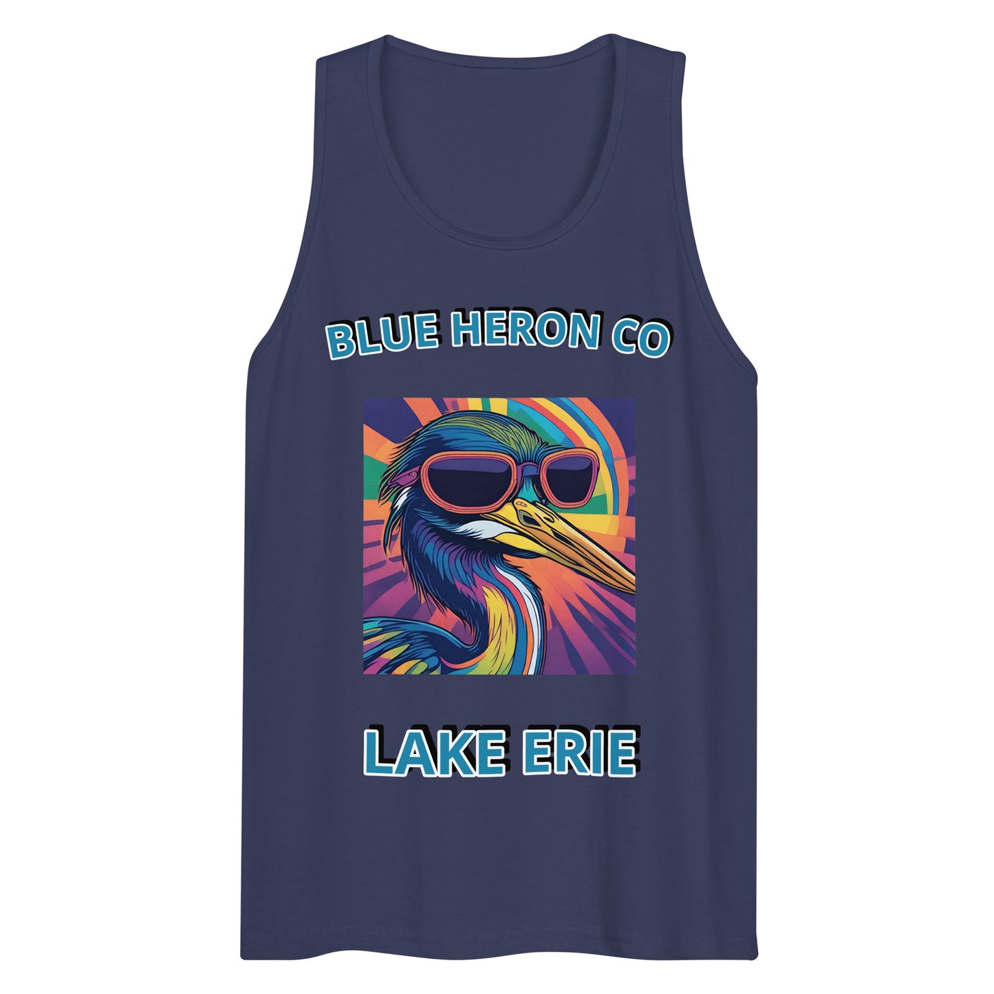 Colorful Heron Mens Tank - Lake Erie