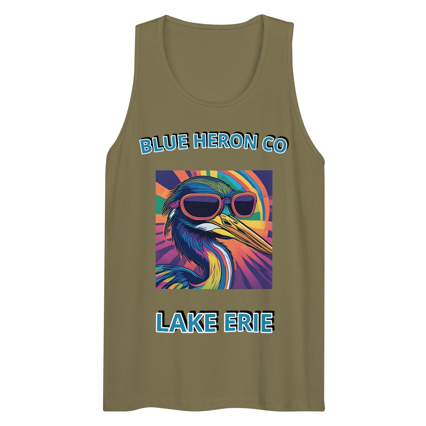 Colorful Heron Mens Tank - Lake Erie