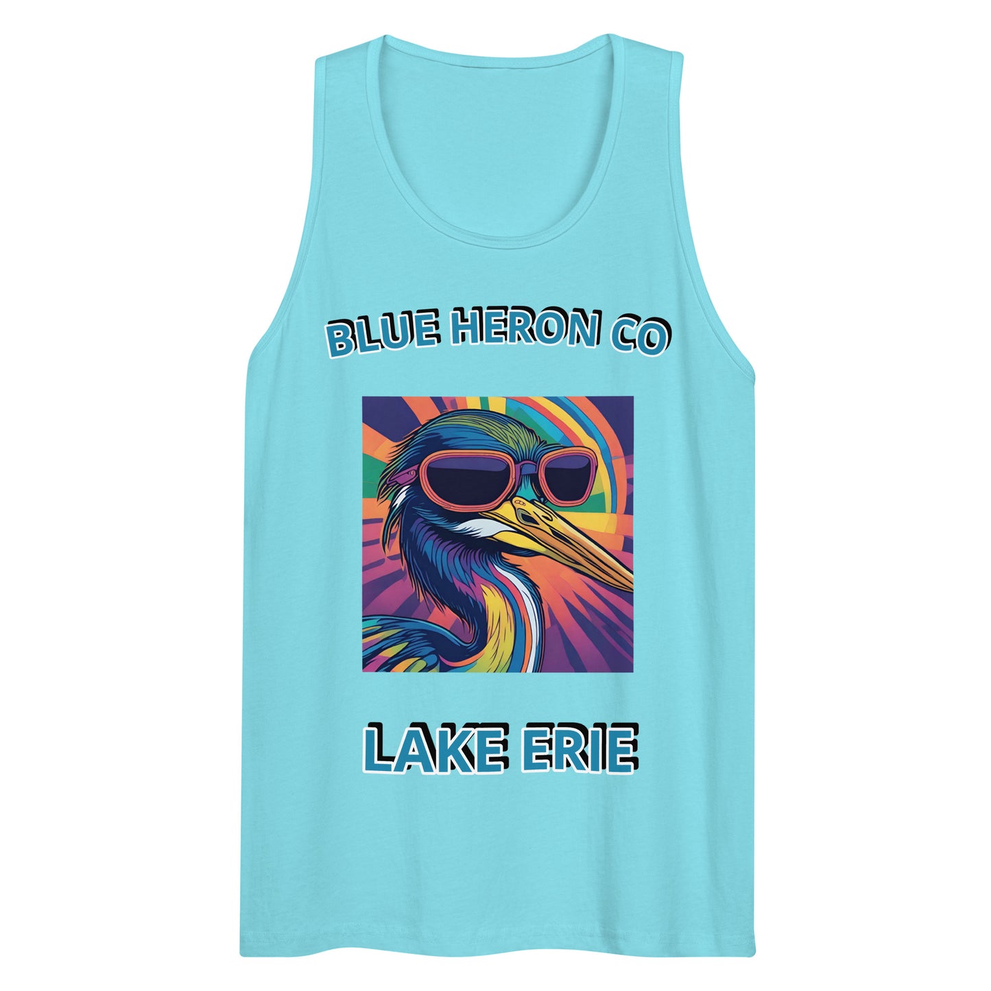 Colorful Heron Mens Tank - Lake Erie