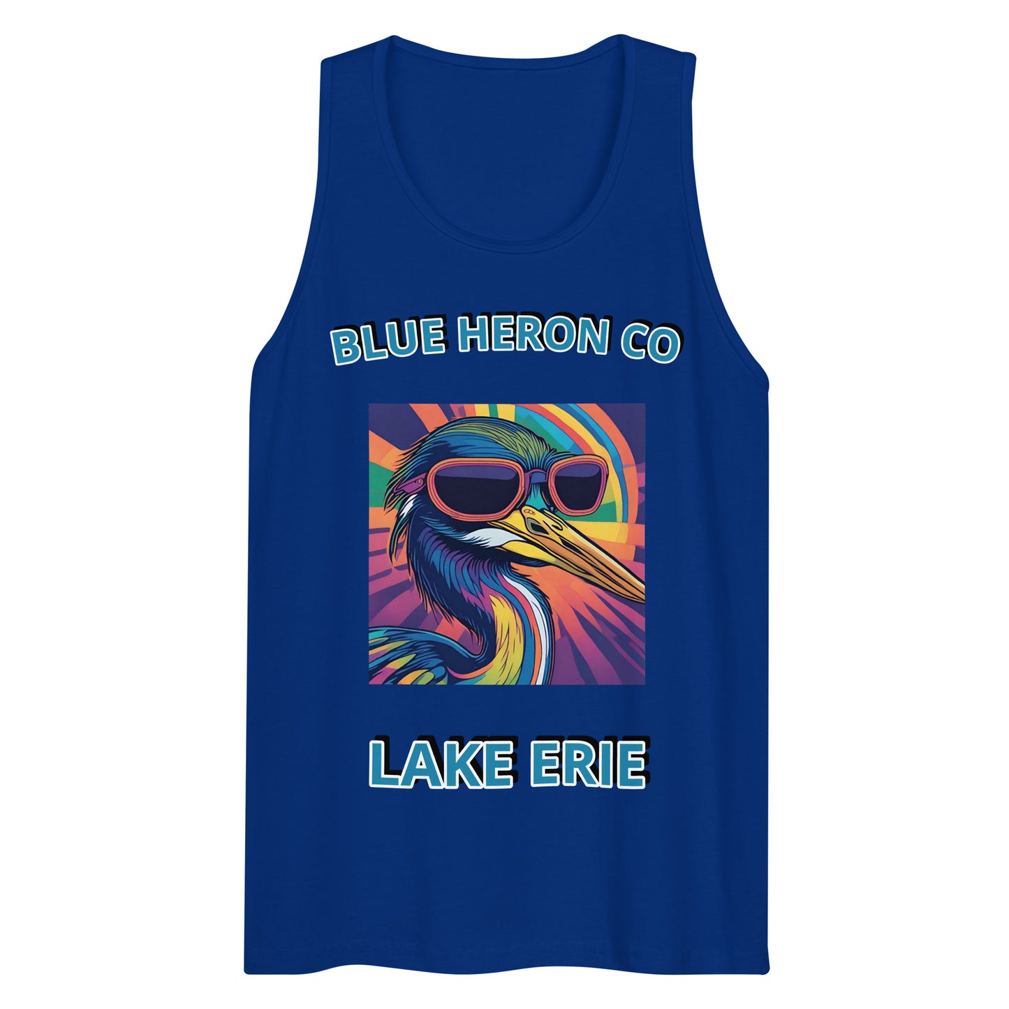 Colorful Heron Mens Tank - Lake Erie