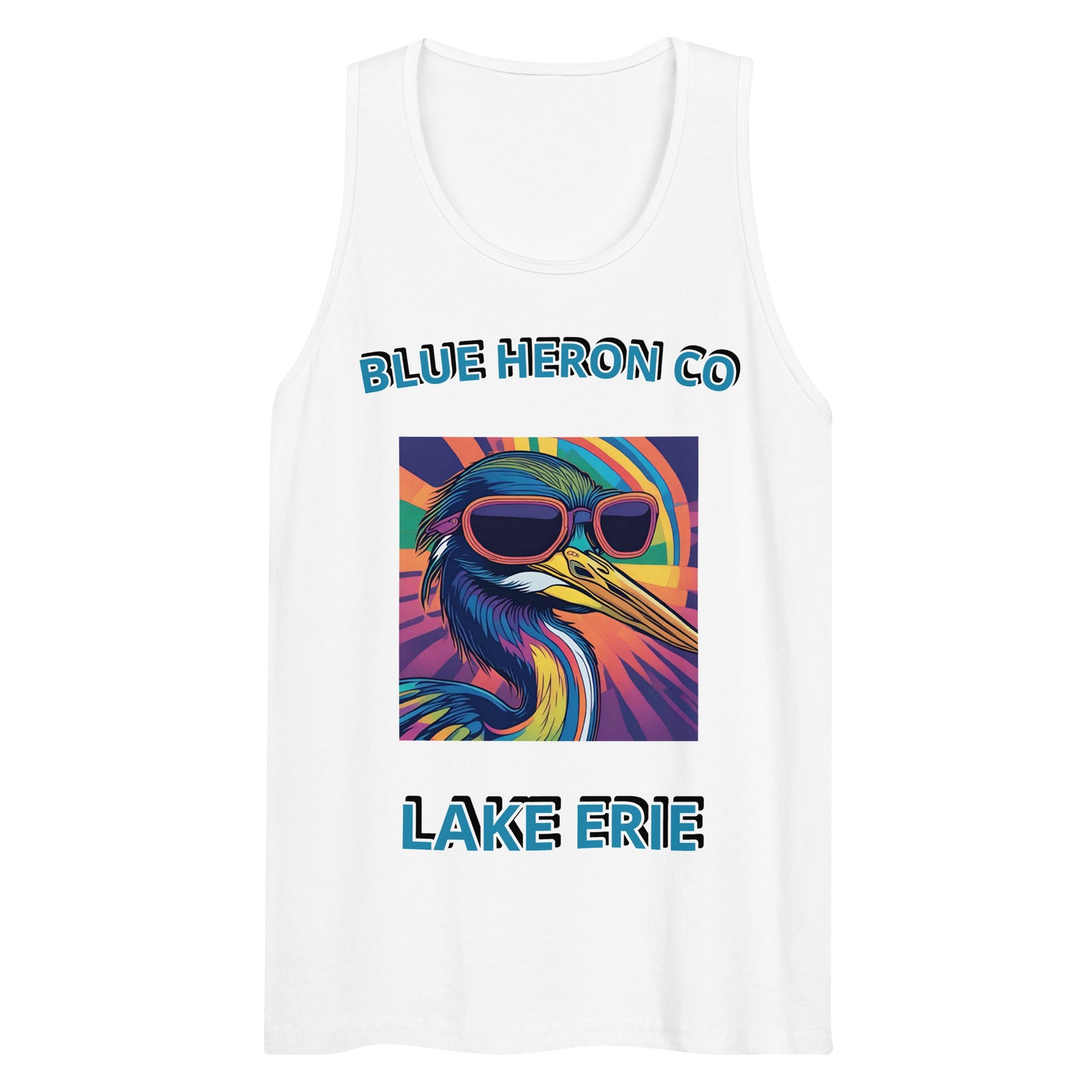 Colorful Heron Mens Tank - Lake Erie