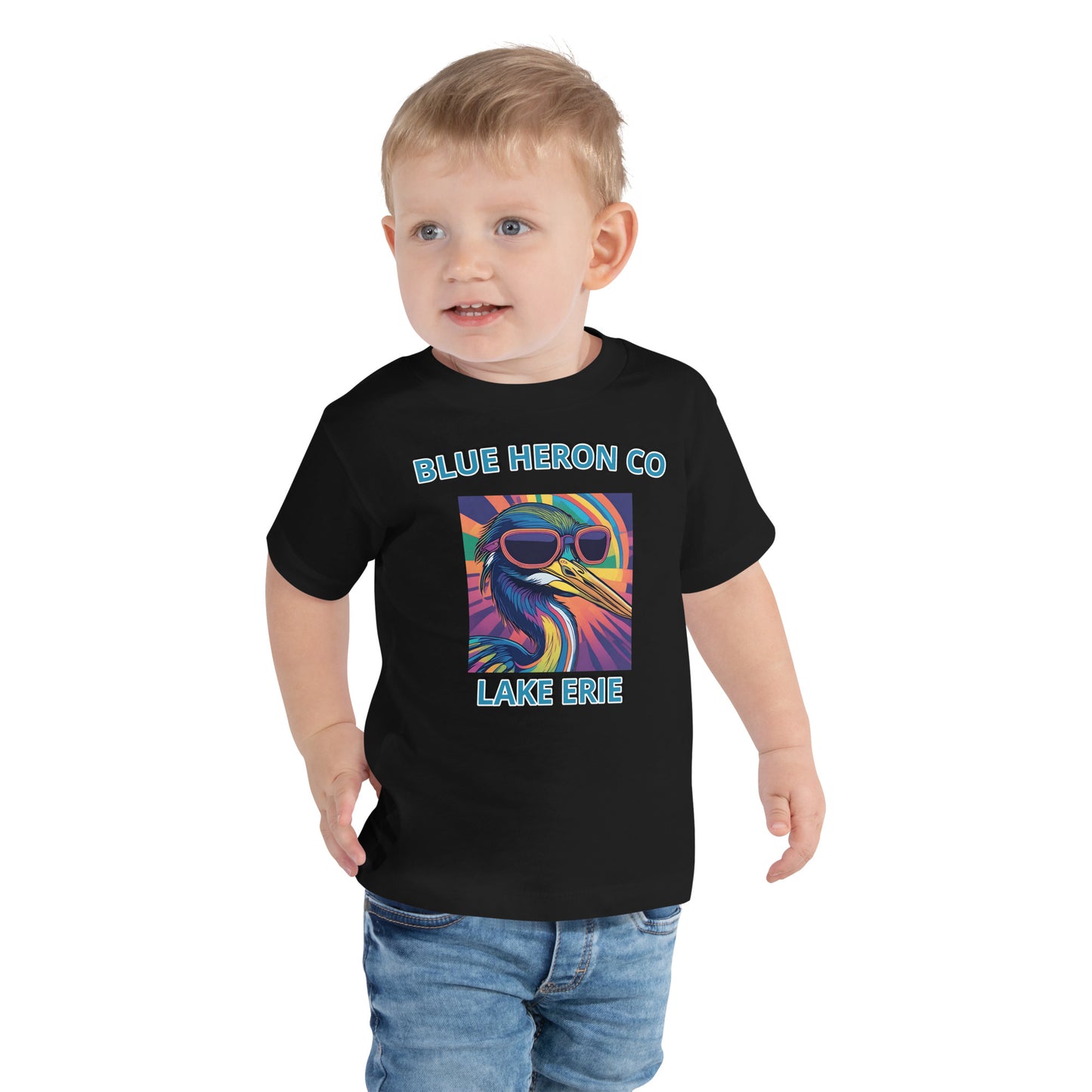 Colorful Heron Toddler Short Sleeve Tee -  Lake Erie