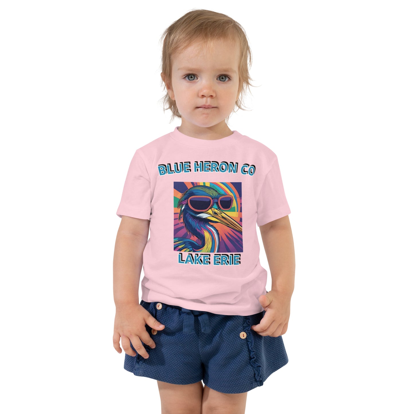 Colorful Heron Toddler Short Sleeve Tee -  Lake Erie