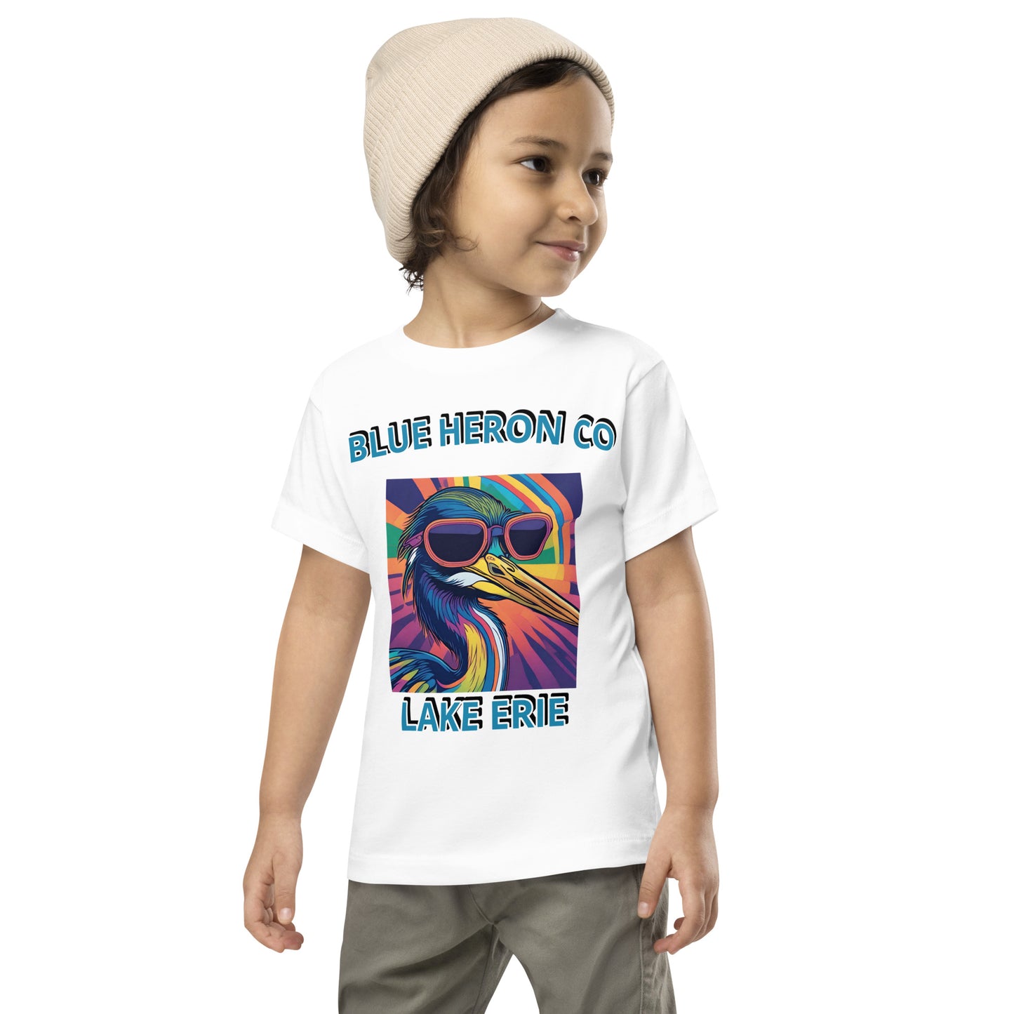 Colorful Heron Toddler Short Sleeve Tee -  Lake Erie