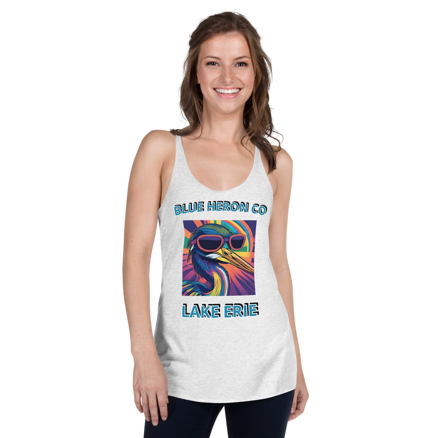 Colorful Heron Women's Racerback - Lake Erie