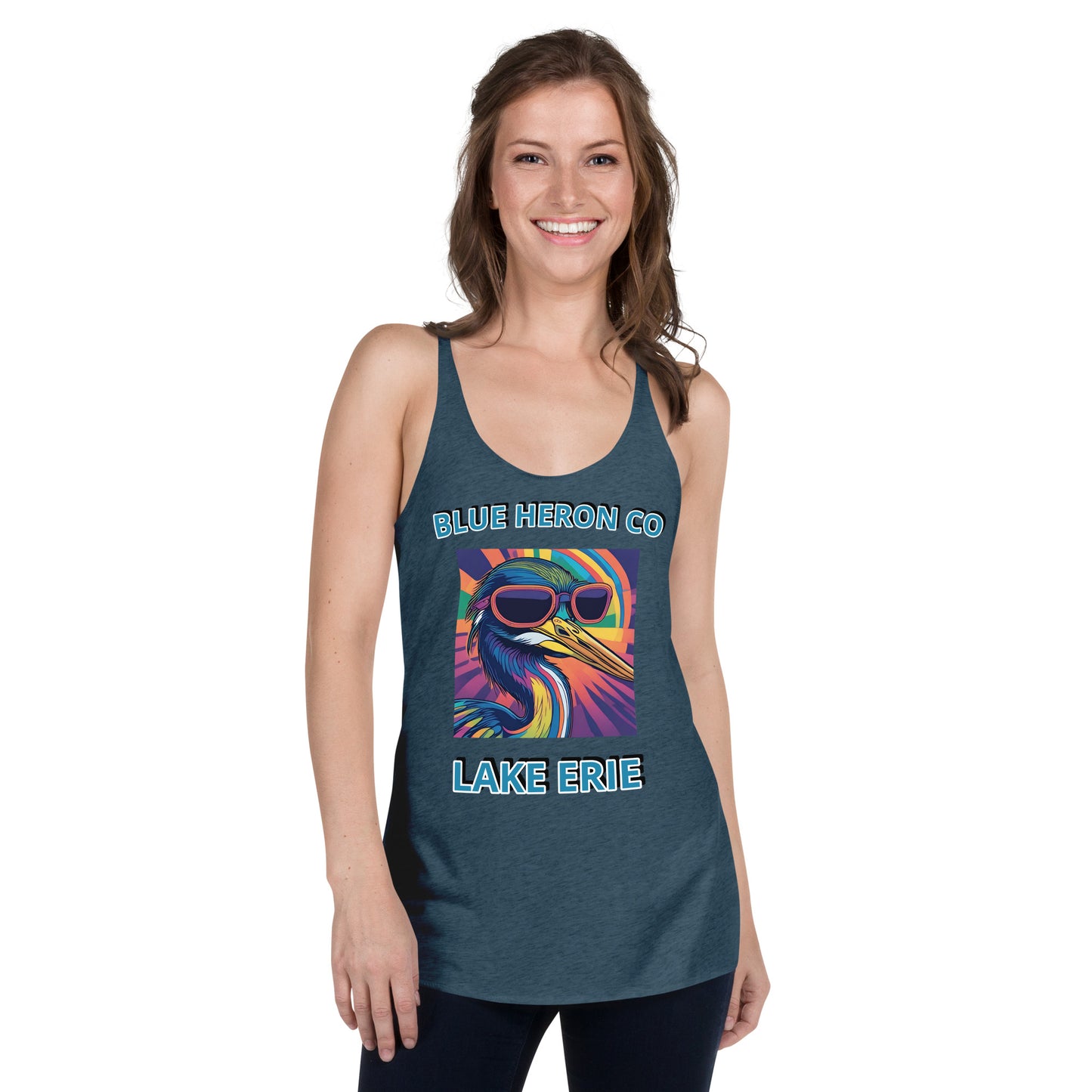 Colorful Heron Women's Racerback - Lake Erie