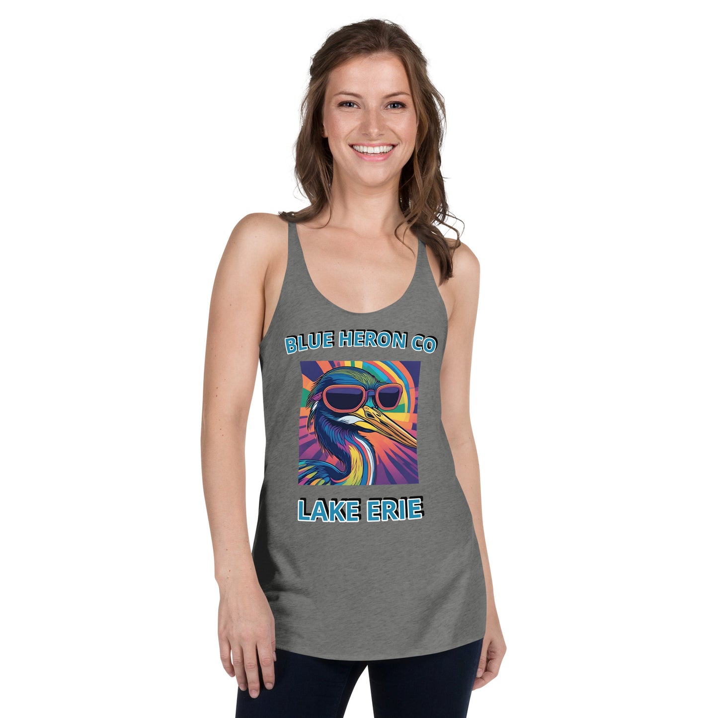 Colorful Heron Women's Racerback - Lake Erie