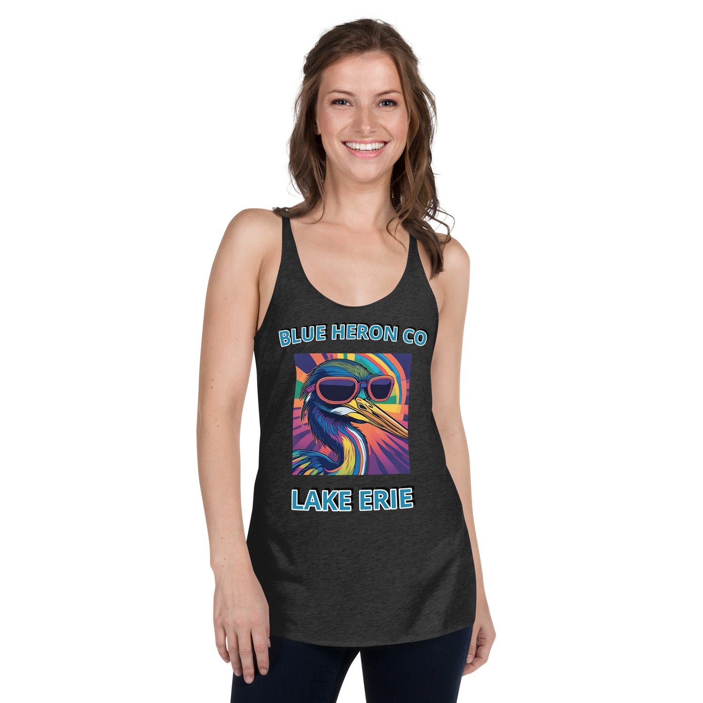 Colorful Heron Women's Racerback - Lake Erie