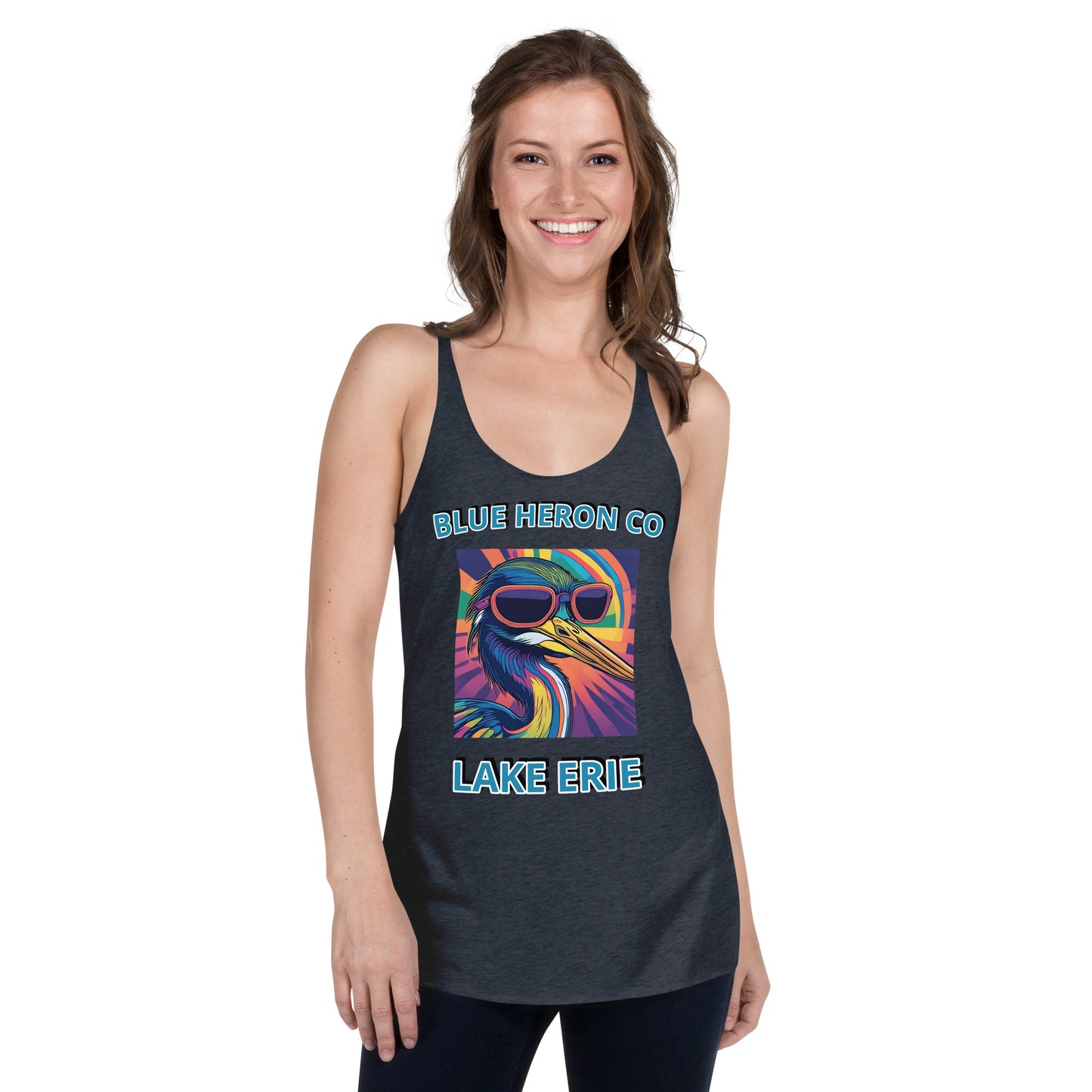 Colorful Heron Women's Racerback - Lake Erie