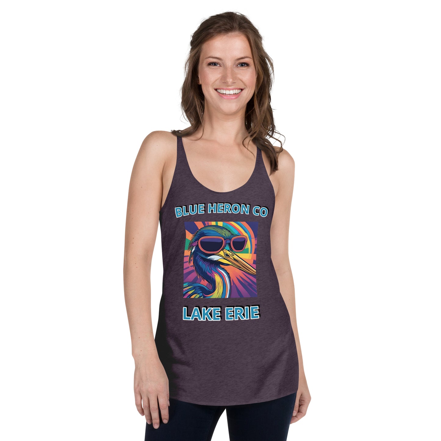 Colorful Heron Women's Racerback - Lake Erie