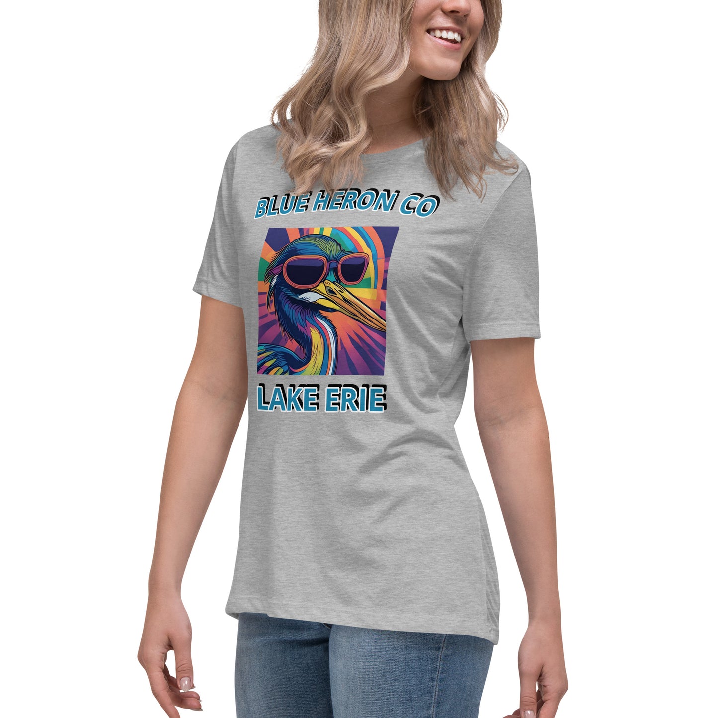 Colorful Heron Women's Relaxed T-Shirt - Lake Erie