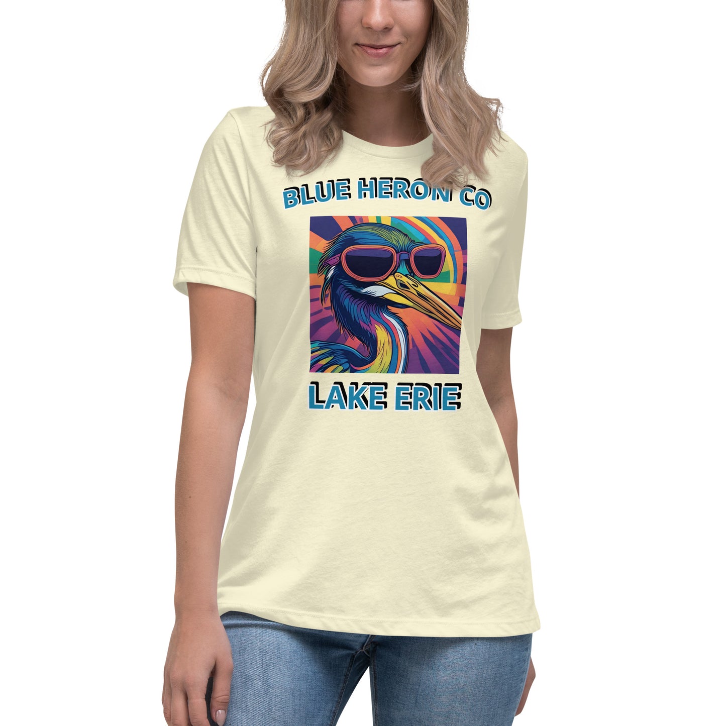 Colorful Heron Women's Relaxed T-Shirt - Lake Erie