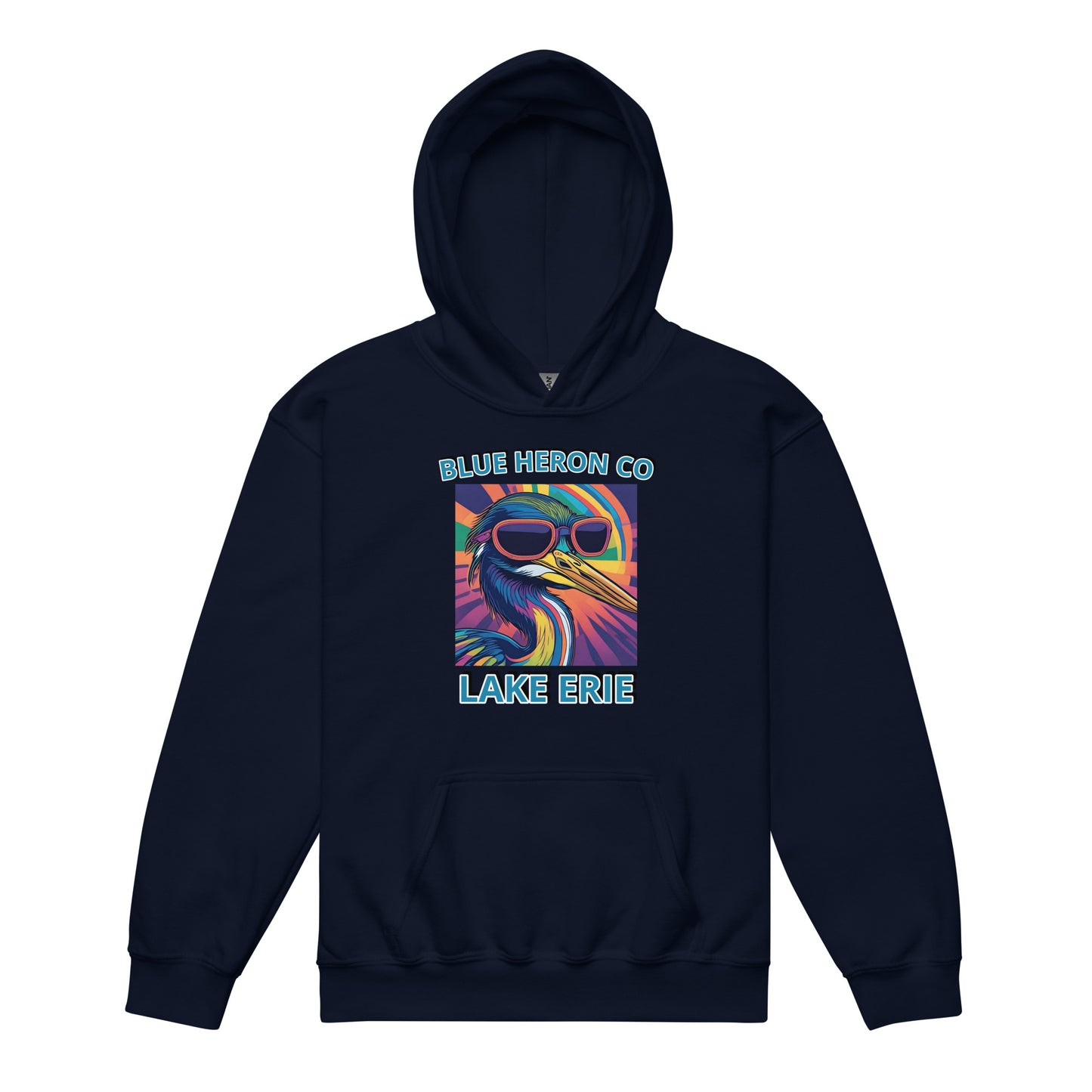 Colorful Heron Youth Hoodie - Lake Erie