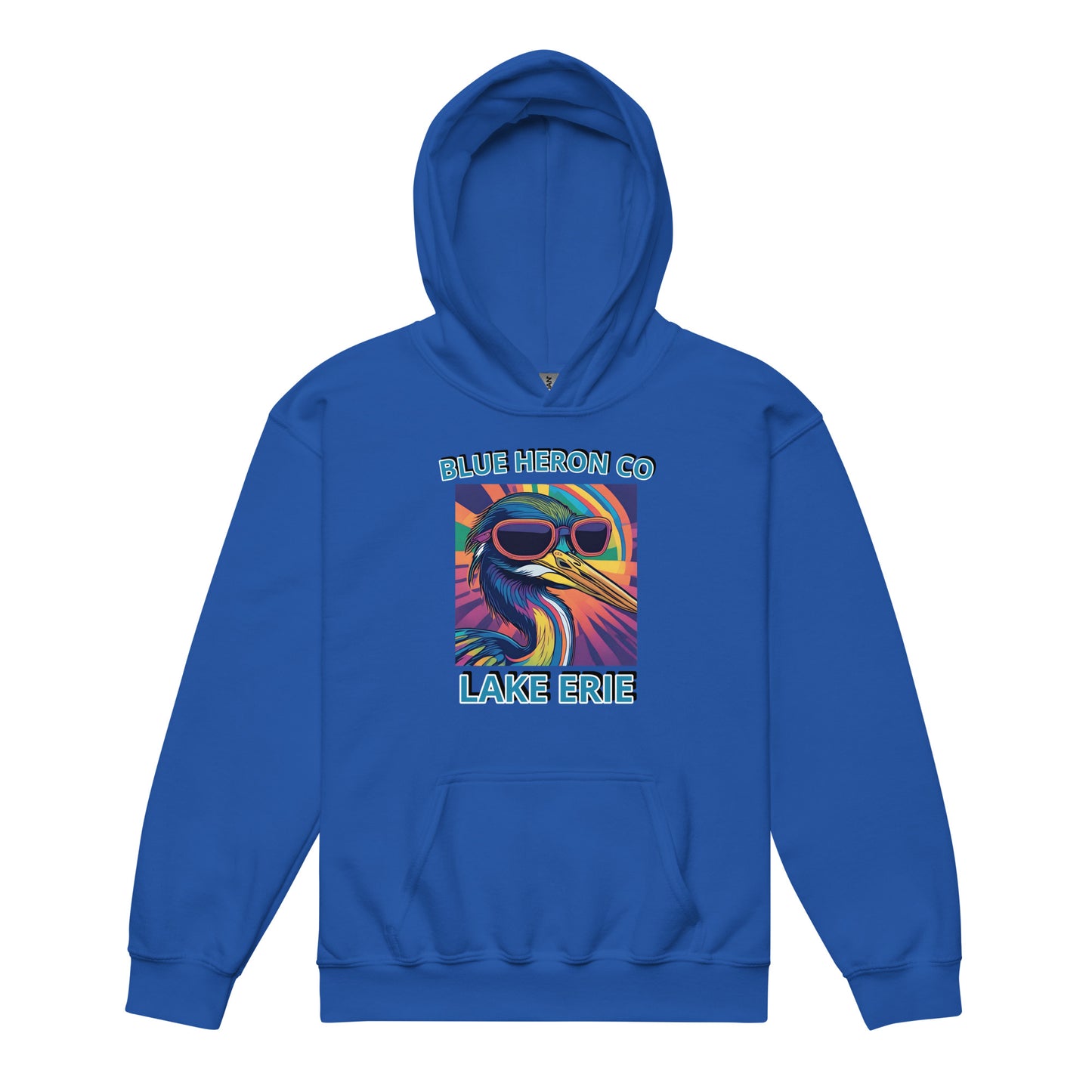 Colorful Heron Youth Hoodie - Lake Erie