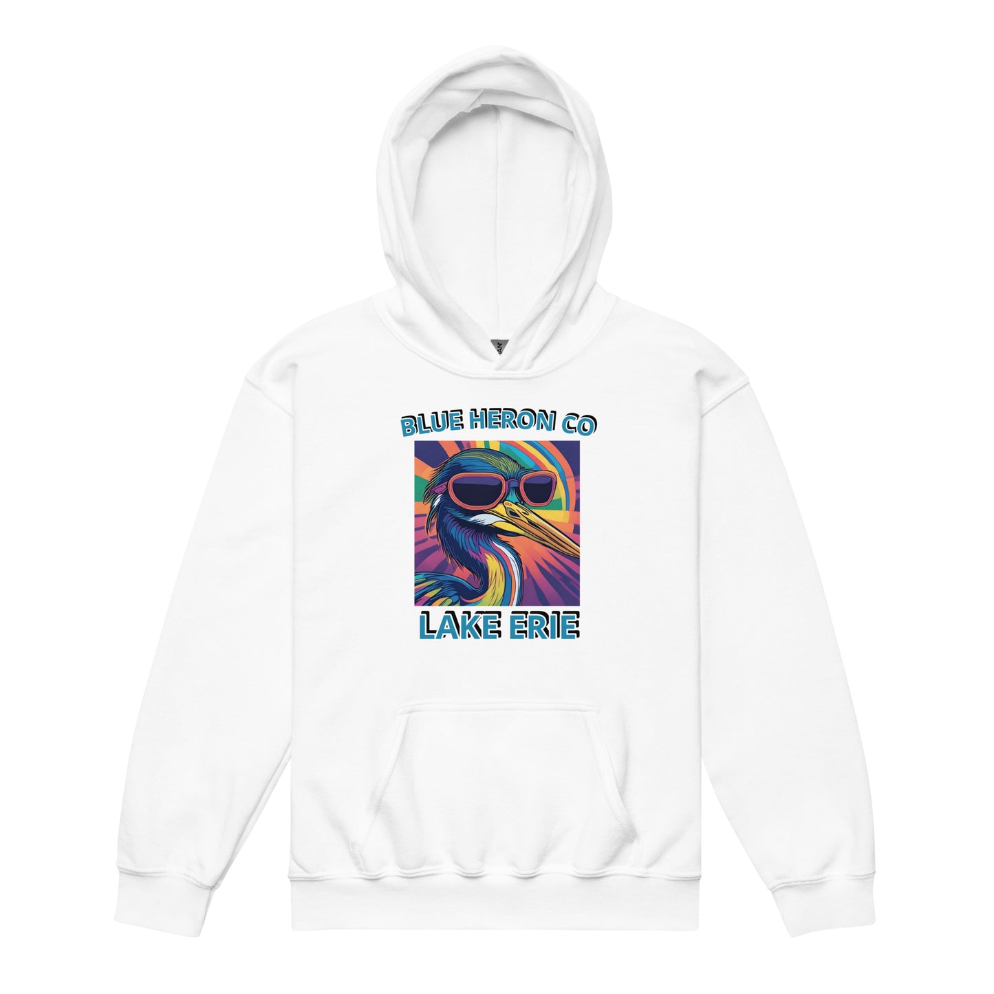 Colorful Heron Youth Hoodie - Lake Erie